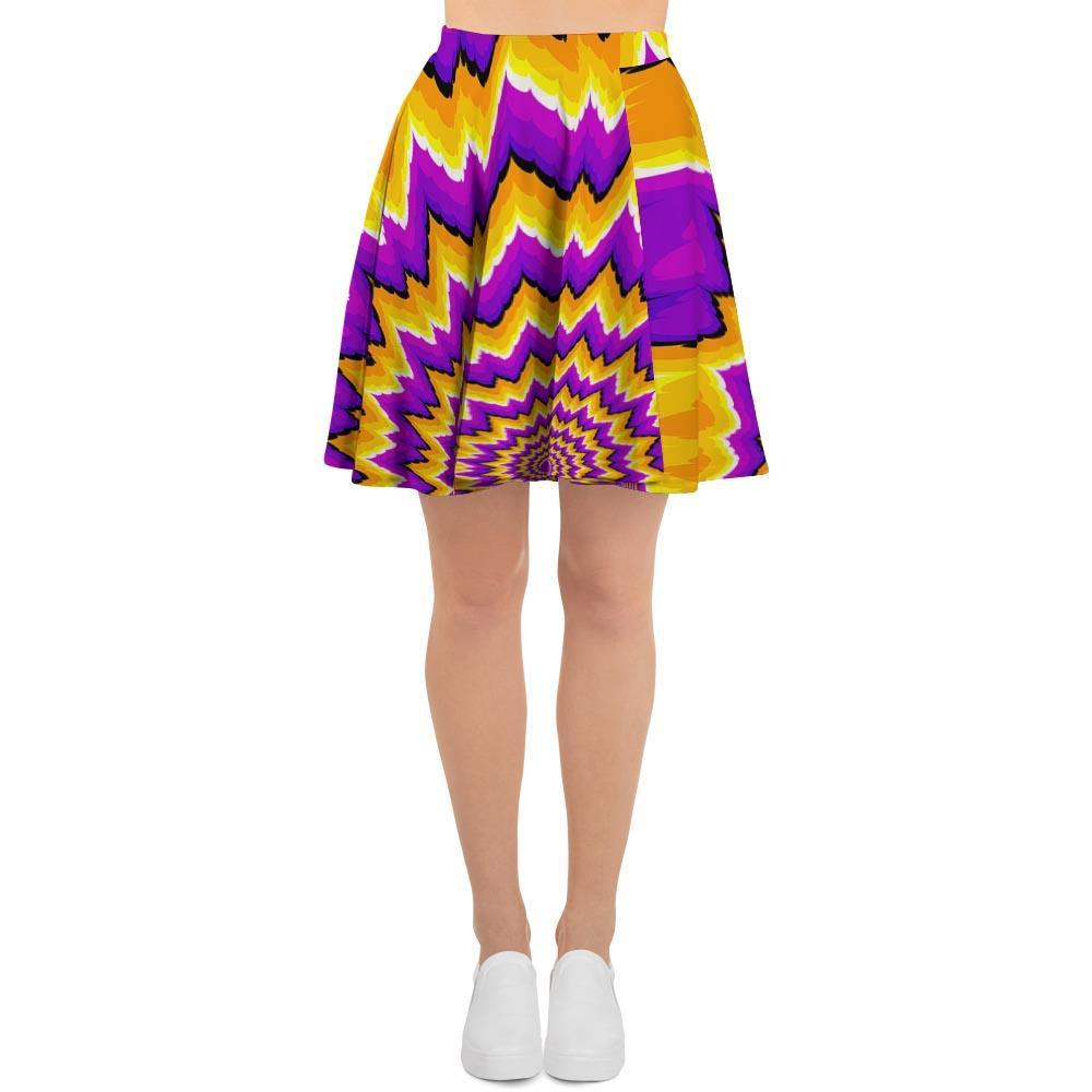 Purple Psychedelic Optical illusion Women's Skirt-grizzshop