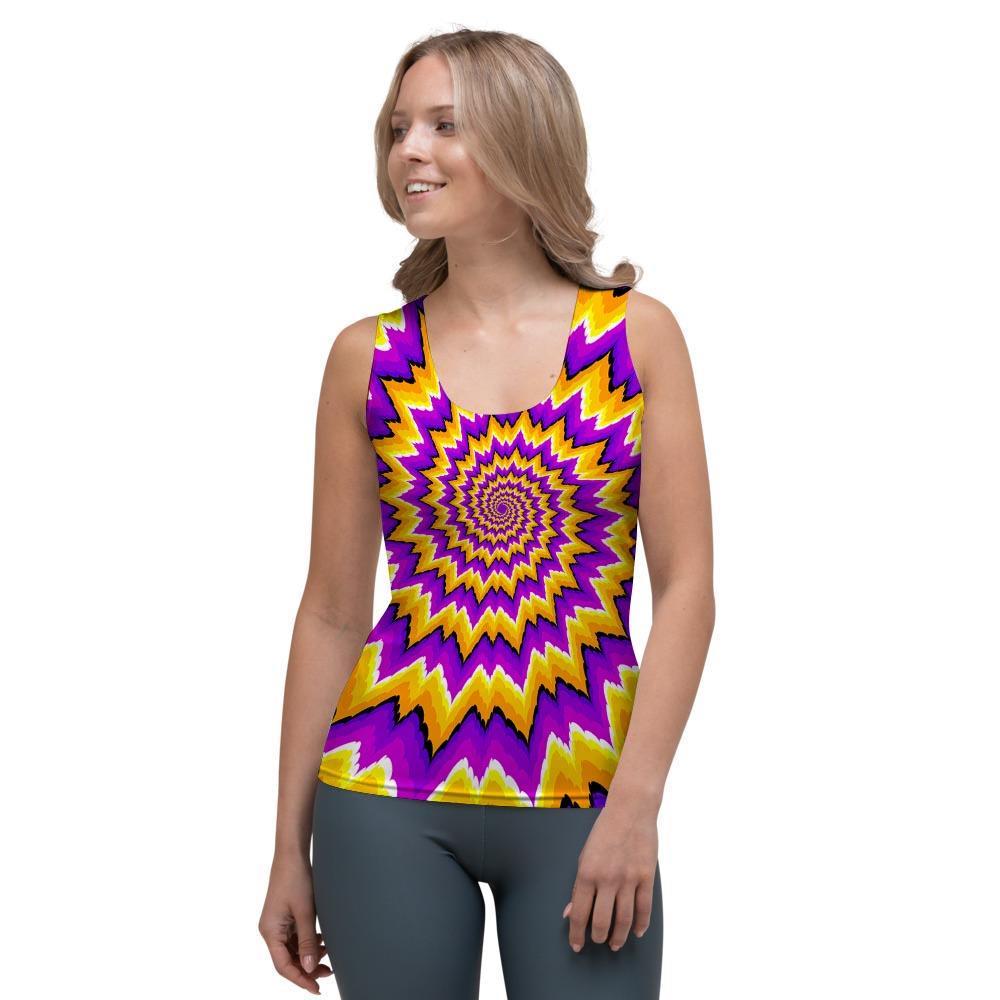 Purple Psychedelic Optical illusion Women's Tank Top-grizzshop