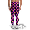 Purple Retro Heart Print Pattern Men's Leggings-grizzshop