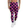 Purple Retro Heart Print Pattern Men's Leggings-grizzshop