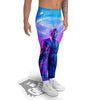 Purple Skeleton Cyber Print Men's Leggings-grizzshop