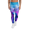 Purple Skeleton Cyber Print Men's Leggings-grizzshop