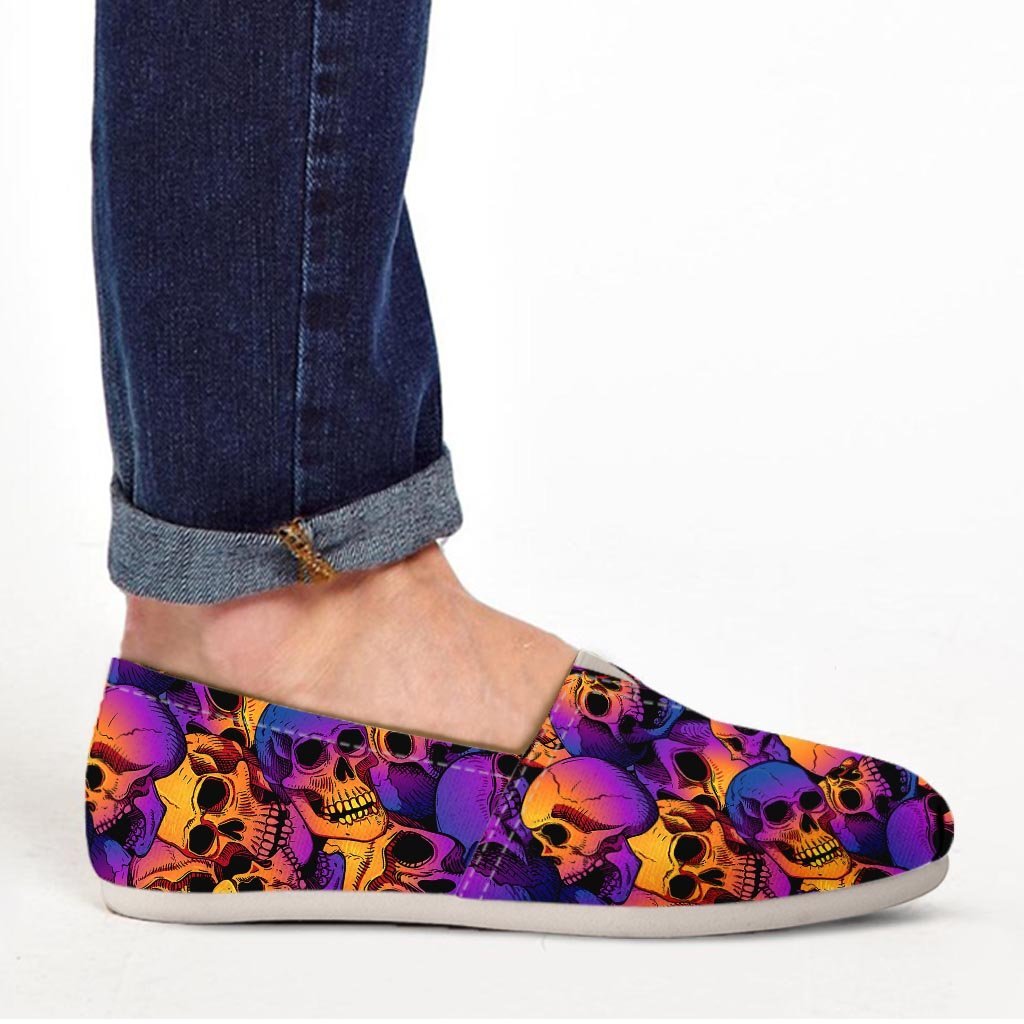 Purple Skull Canvas Shoes-grizzshop