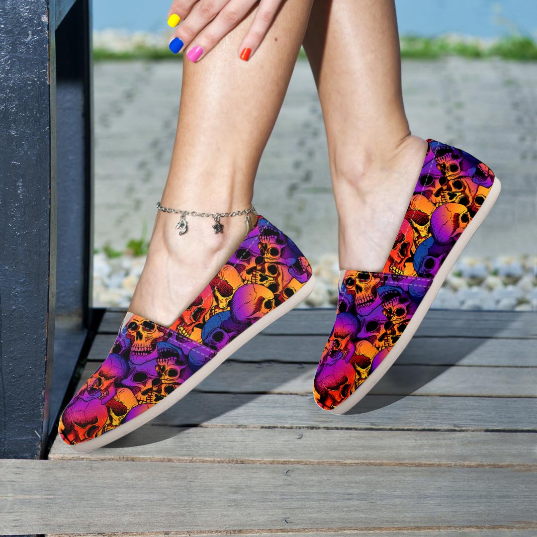 Purple Skull Canvas Shoes-grizzshop