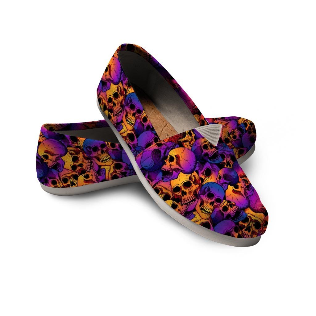 Purple Skull Canvas Shoes-grizzshop