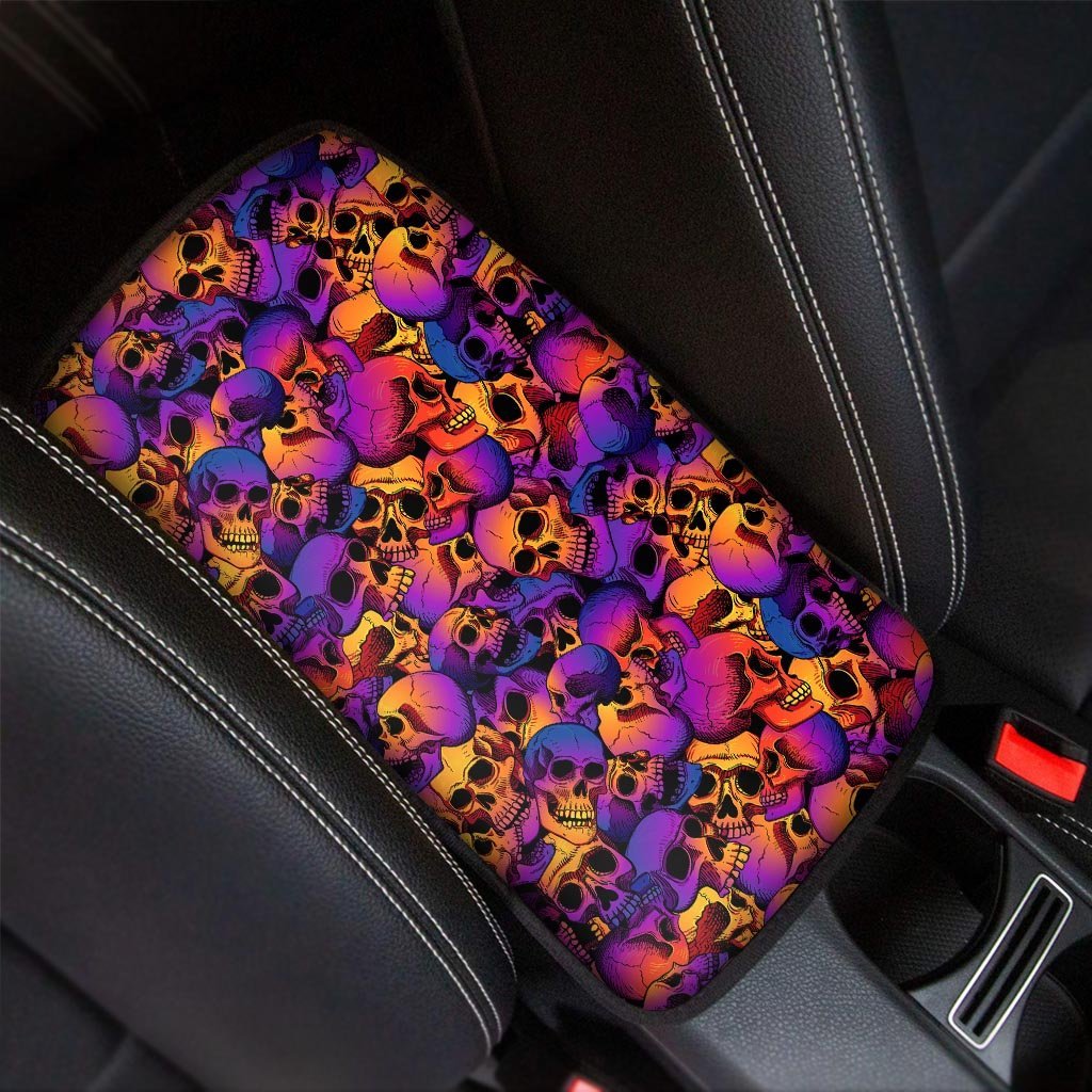 Purple Skull Car Console Cover-grizzshop