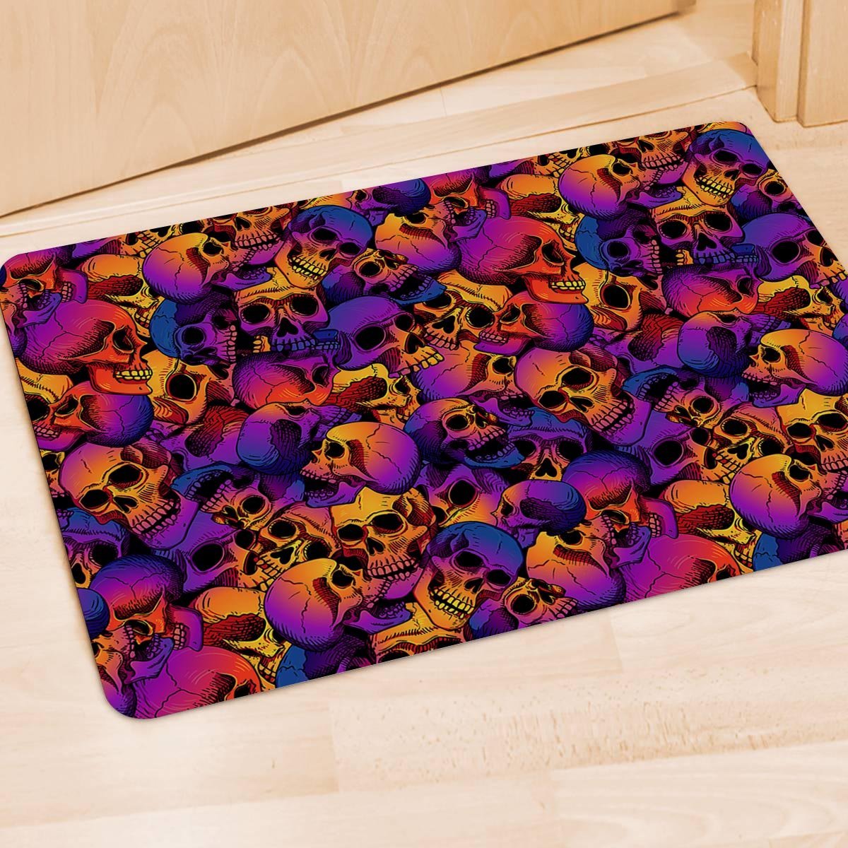 Purple Skull Door Mat-grizzshop