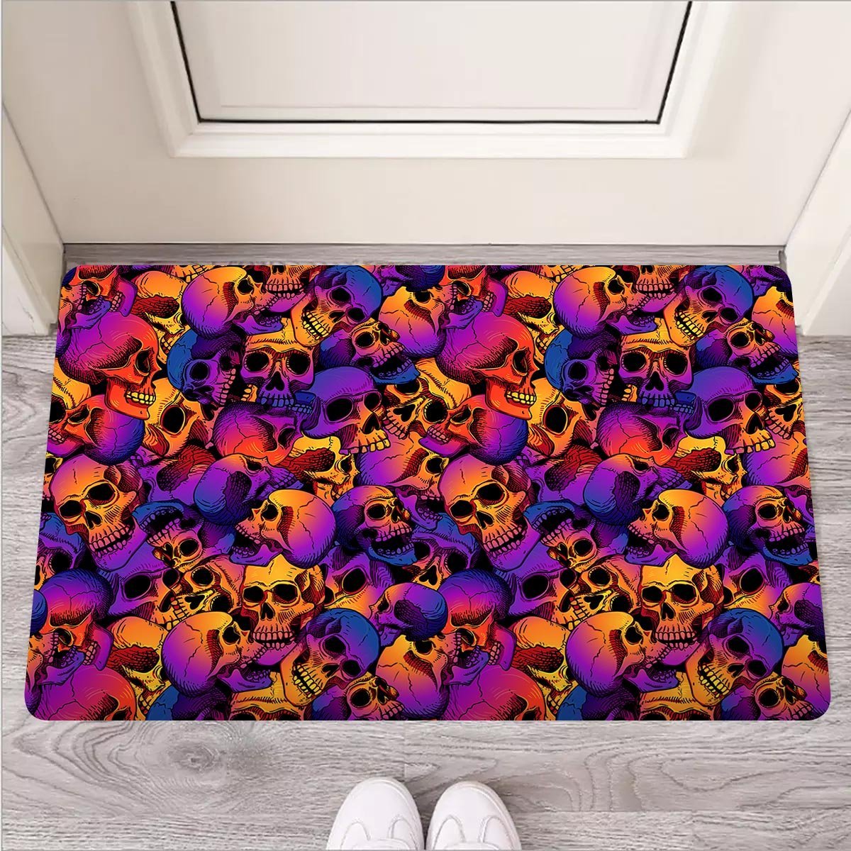 Purple Skull Door Mat-grizzshop