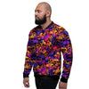 Purple Skull Men's Bomber Jacket-grizzshop