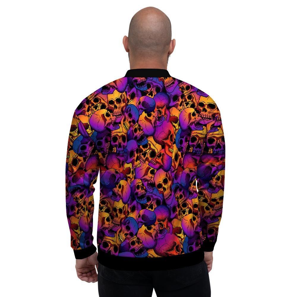 Purple Skull Men's Bomber Jacket-grizzshop