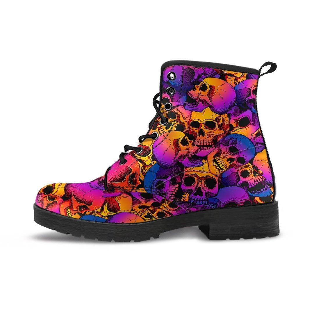 Purple Skull Men's Boots-grizzshop