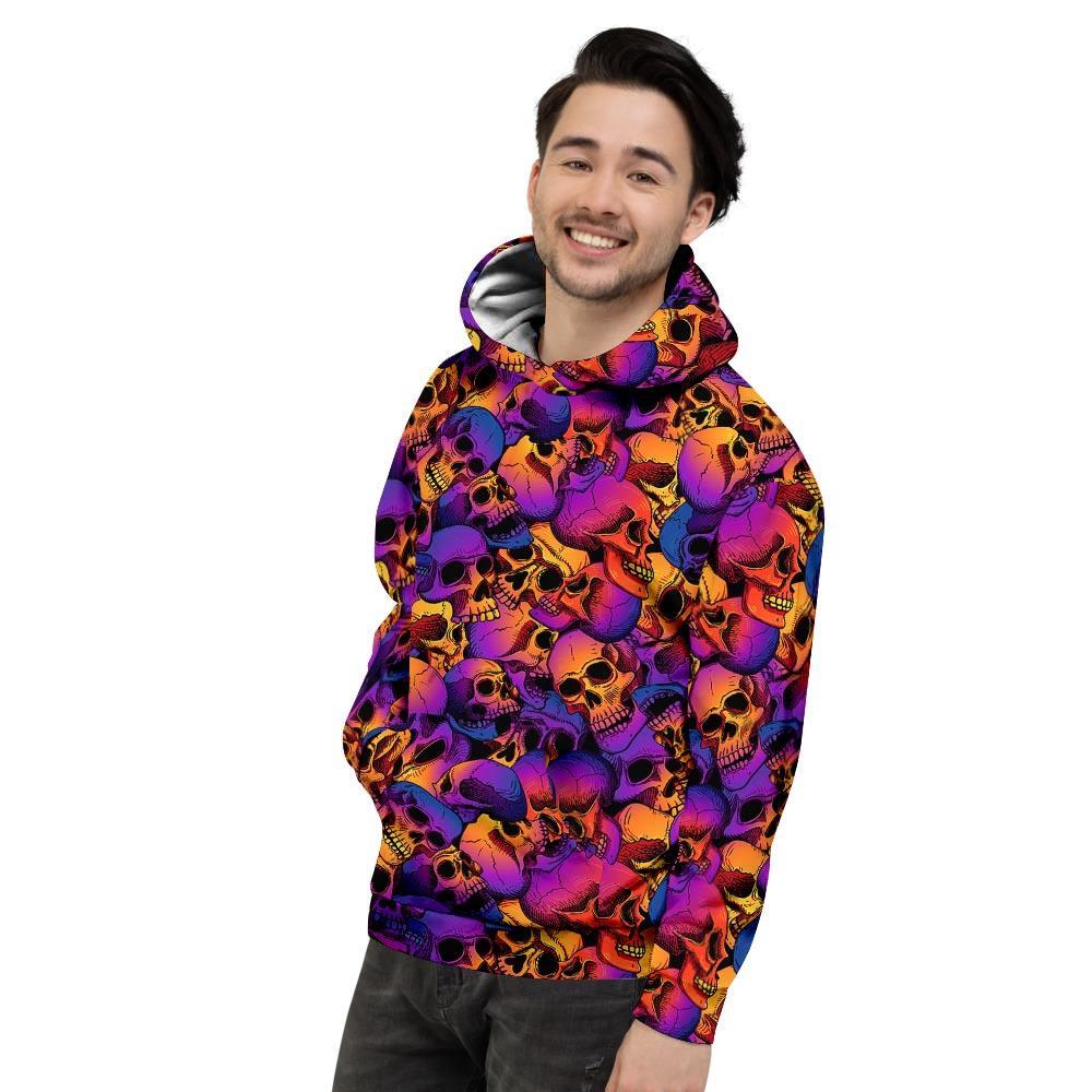 Purple Skull Men's Hoodie-grizzshop