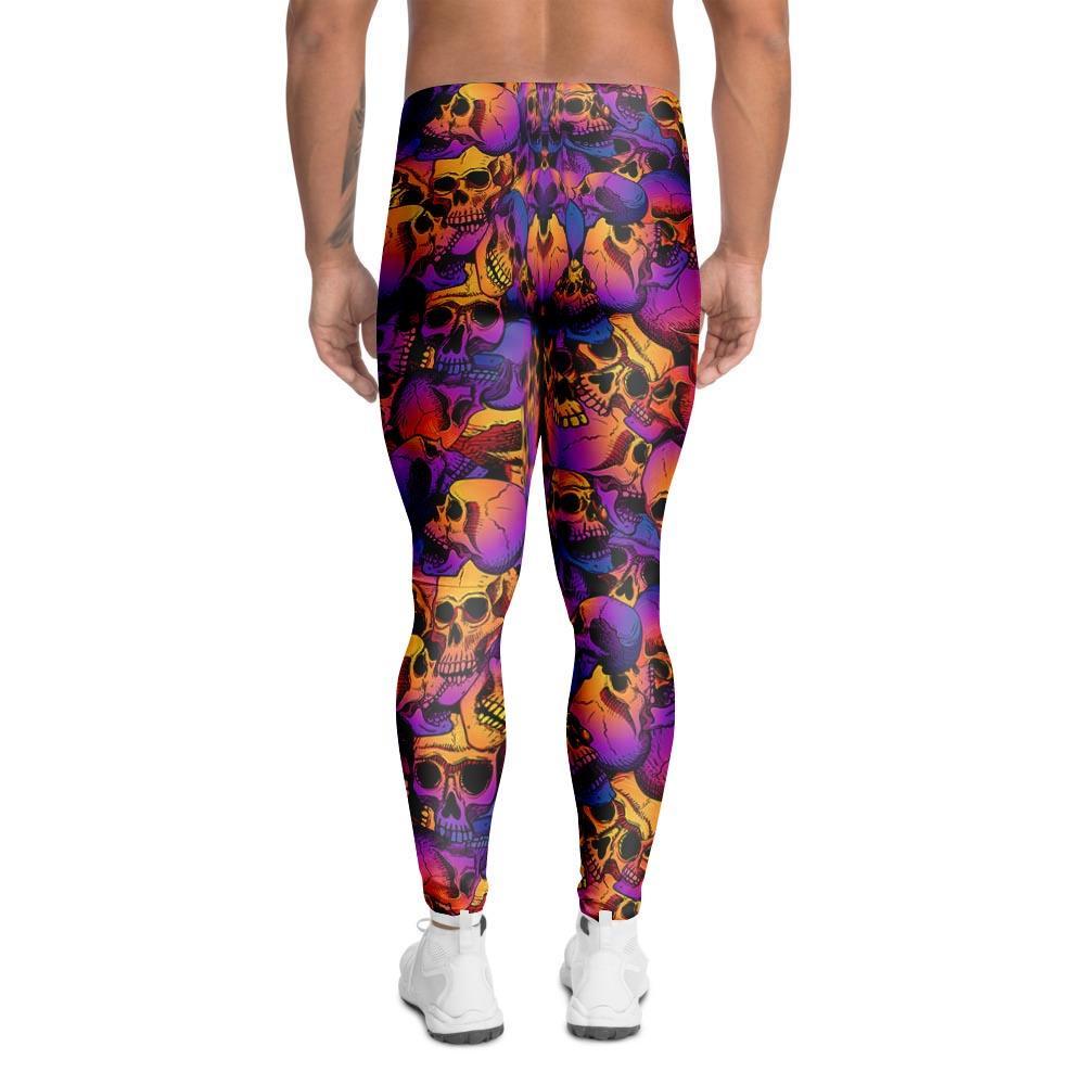 Purple Skull Men's Leggings-grizzshop