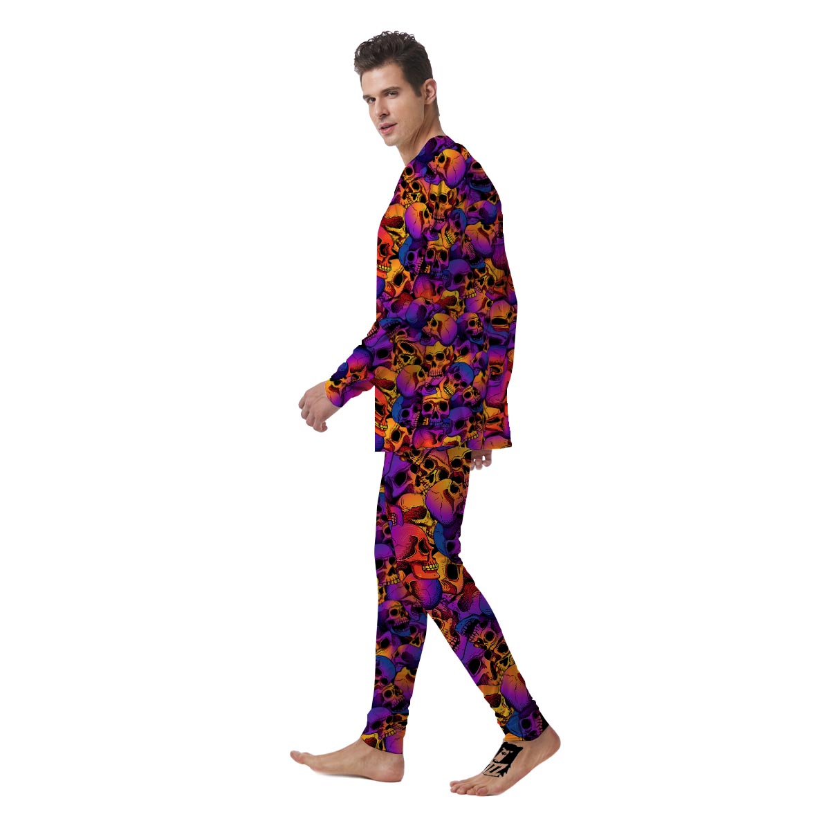 Purple Skull Men's Pajamas-grizzshop