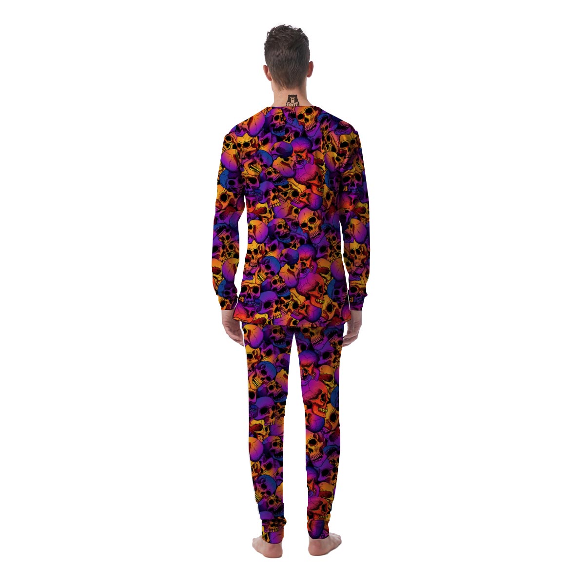 Purple Skull Men's Pajamas-grizzshop