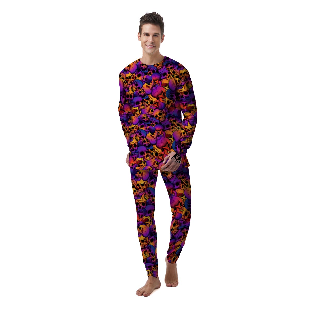 Purple Skull Men's Pajamas-grizzshop