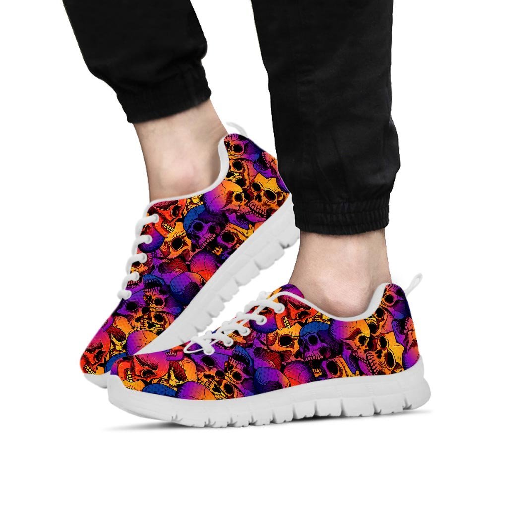 Purple Skull Men's Sneakers-grizzshop