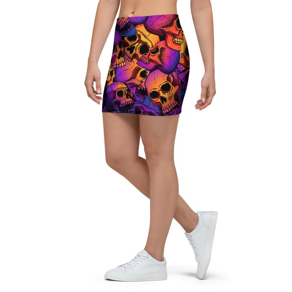 Purple Skull Mini Skirt-grizzshop