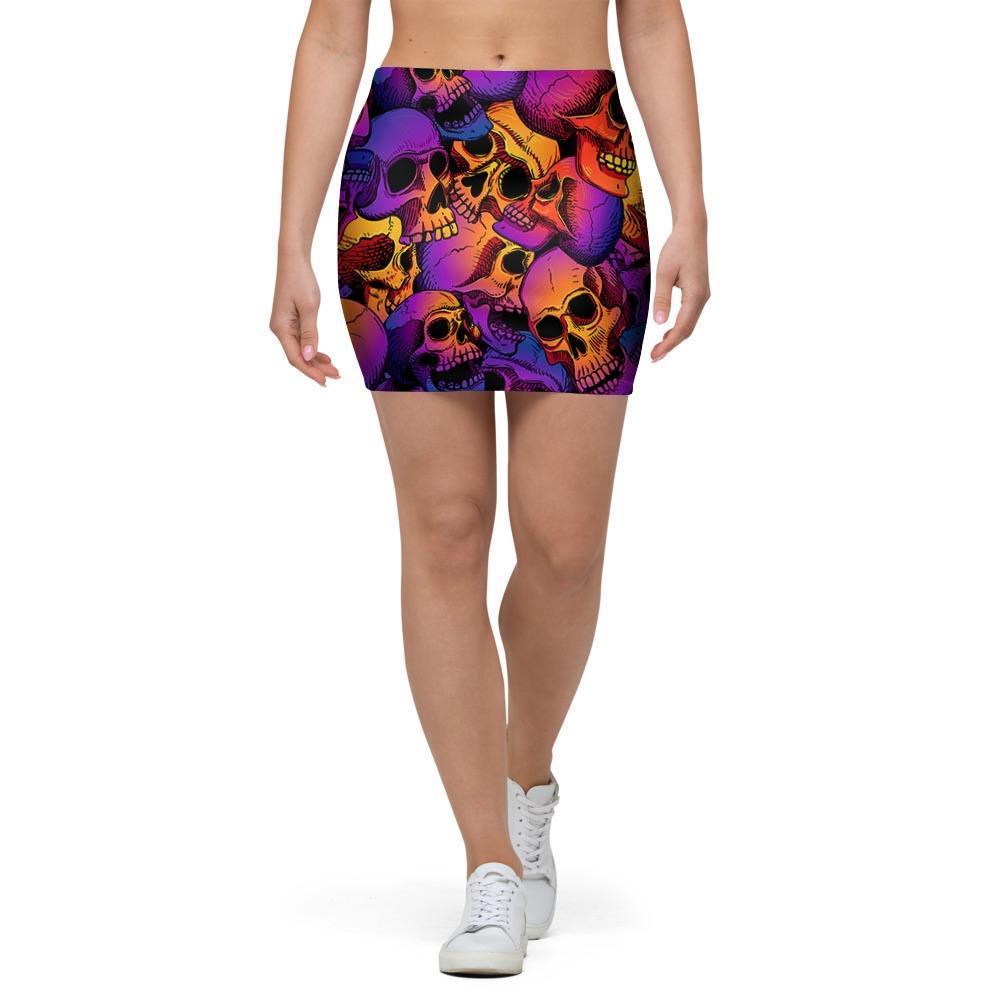 Purple Skull Mini Skirt-grizzshop