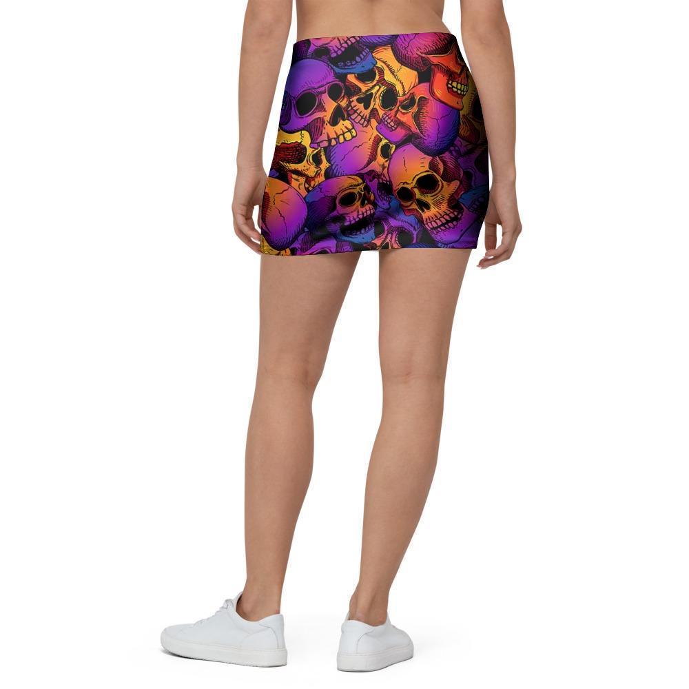 Purple Skull Mini Skirt-grizzshop