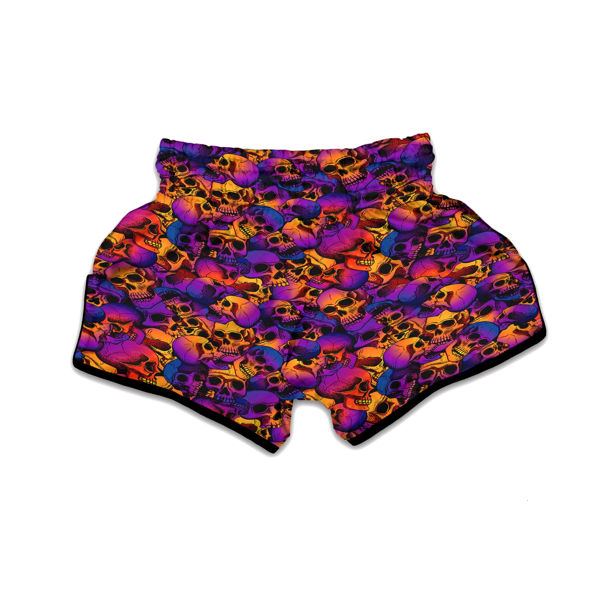 Purple Skull Muay Thai Boxing Shorts-grizzshop