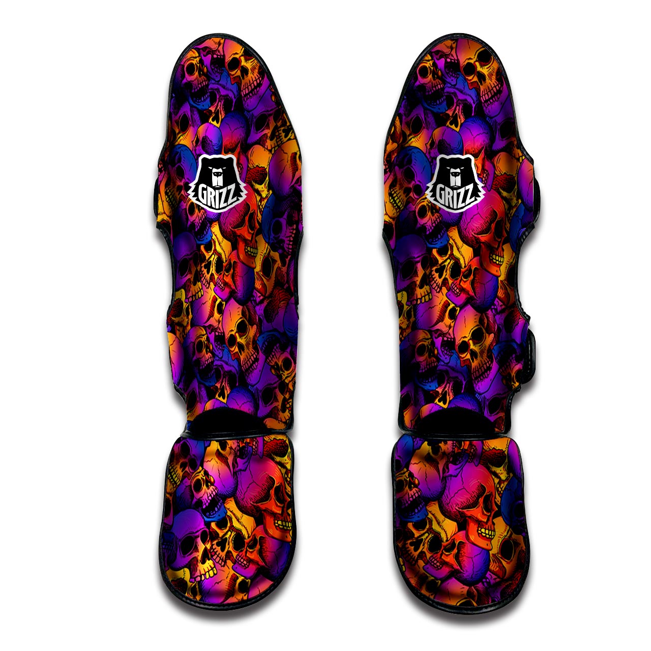 Purple Skull Muay Thai Shin Guard-grizzshop