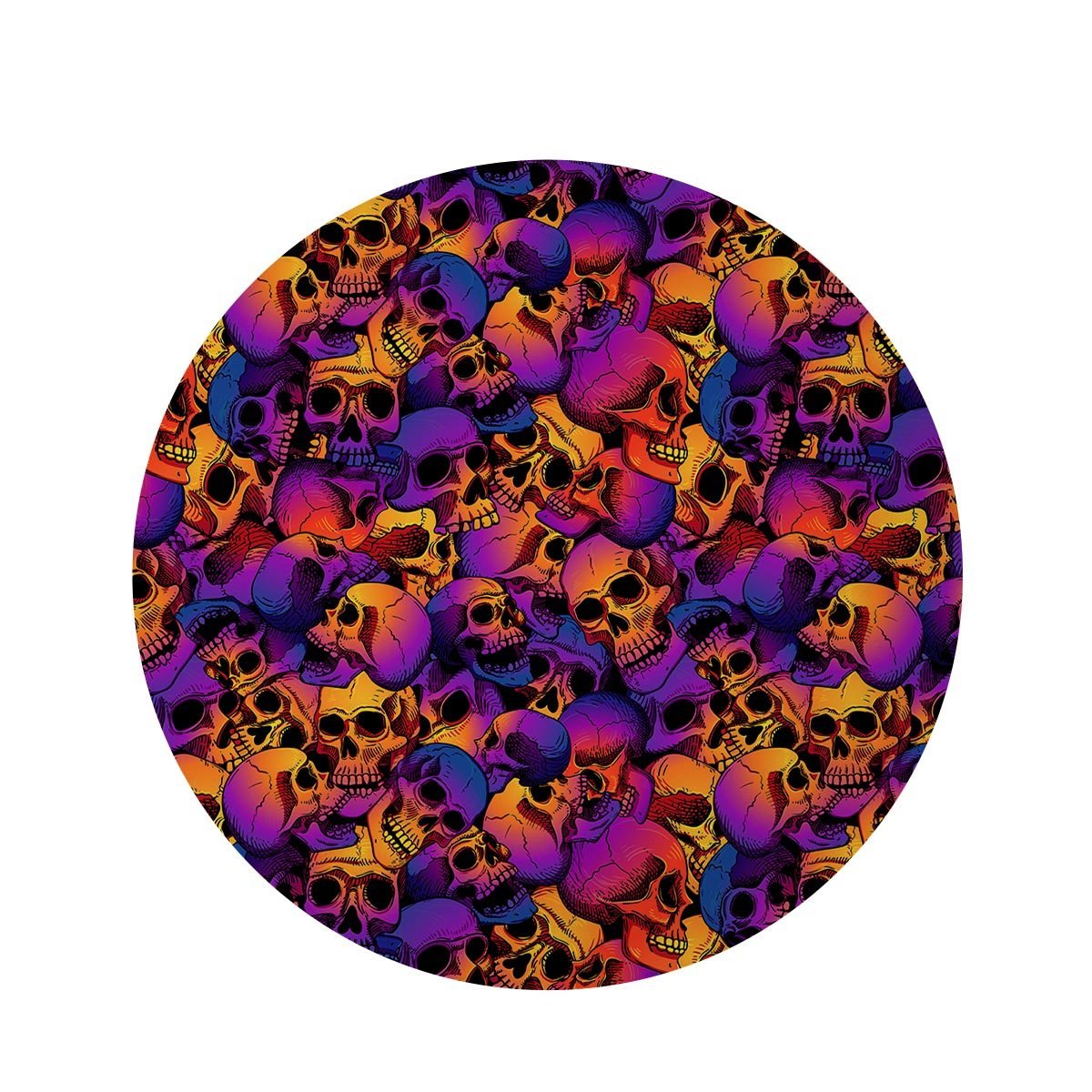 Purple Skull Round Rug-grizzshop