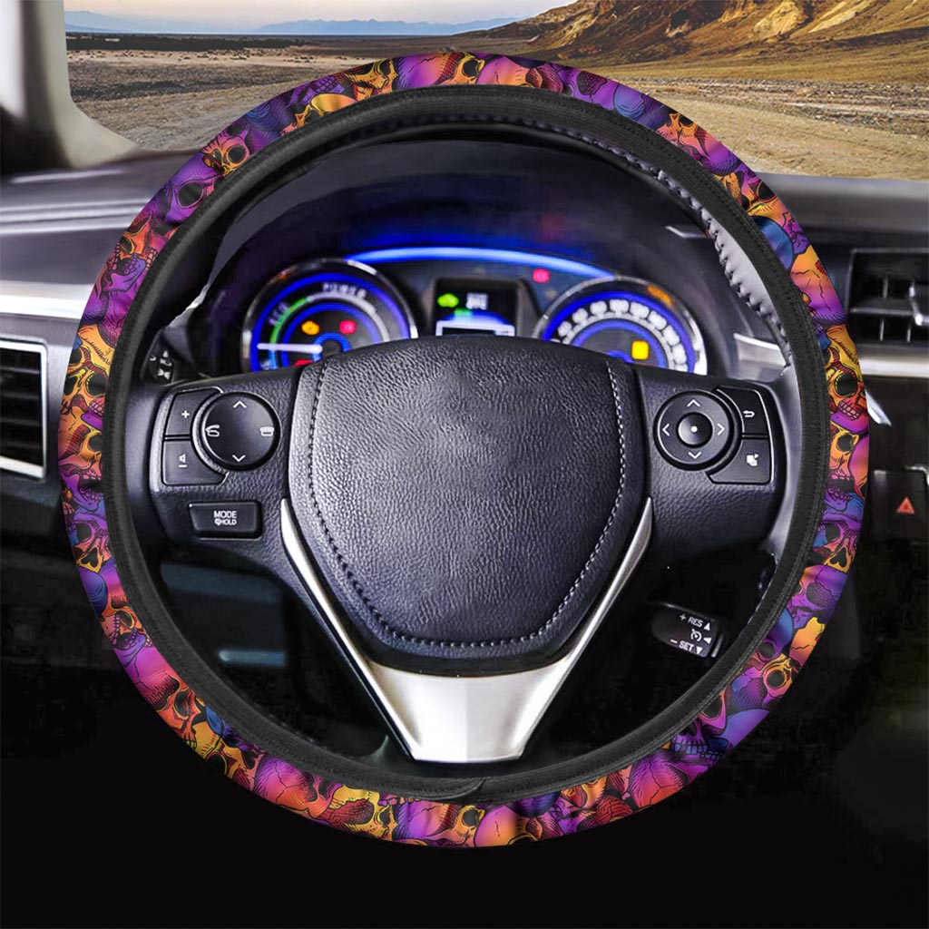 Purple Skull Steering Wheel Cover-grizzshop