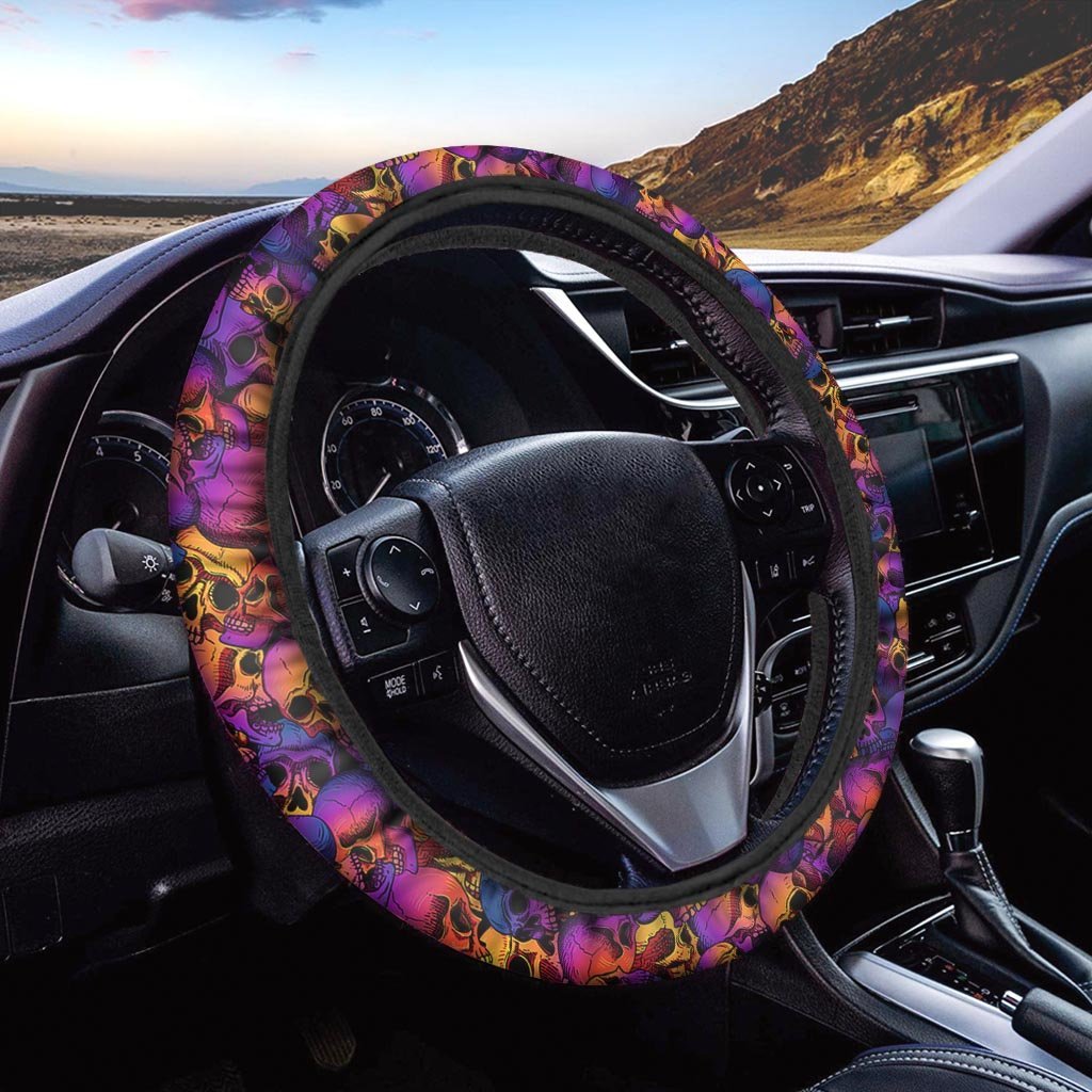 Purple Skull Steering Wheel Cover-grizzshop