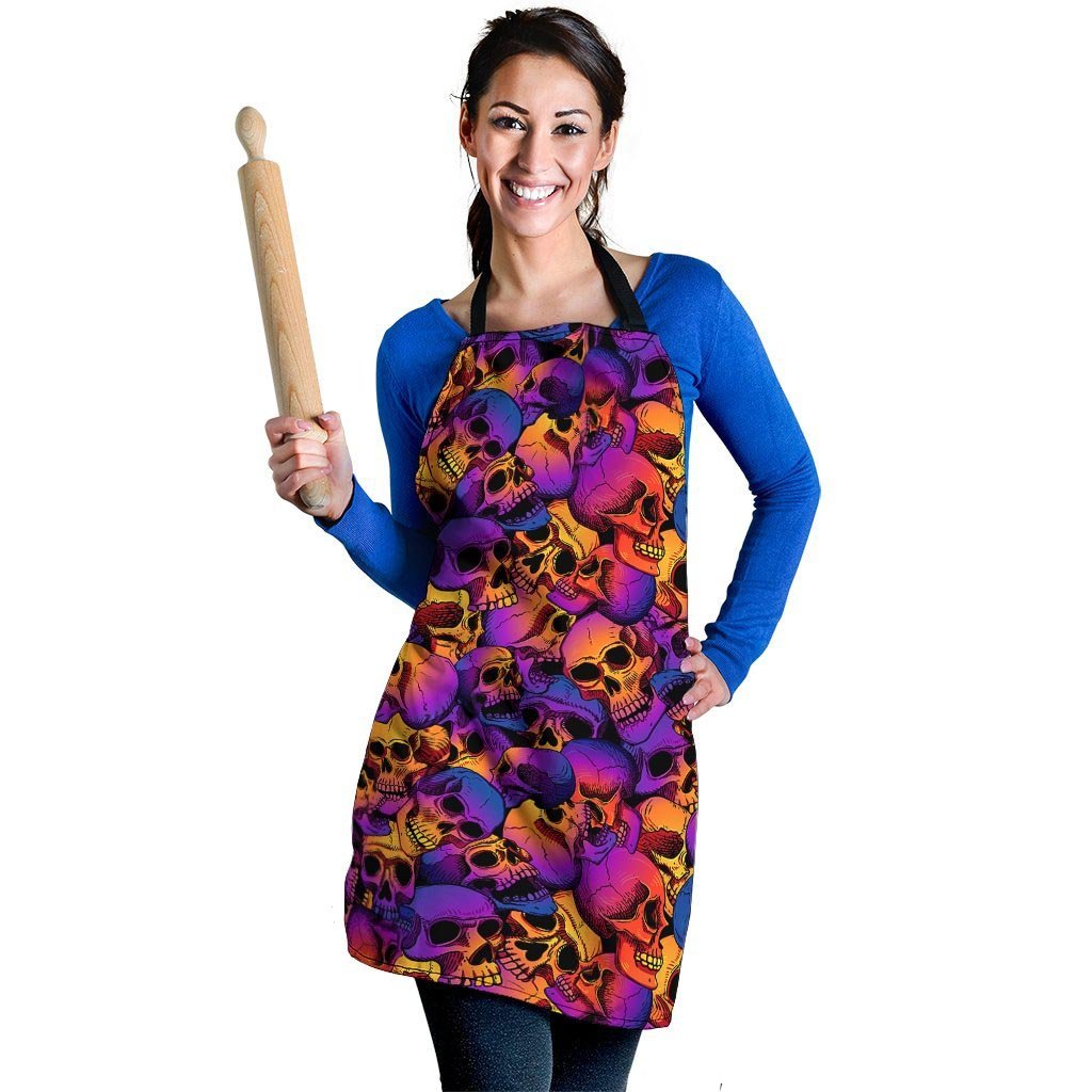 Purple Skull Women's Apron-grizzshop