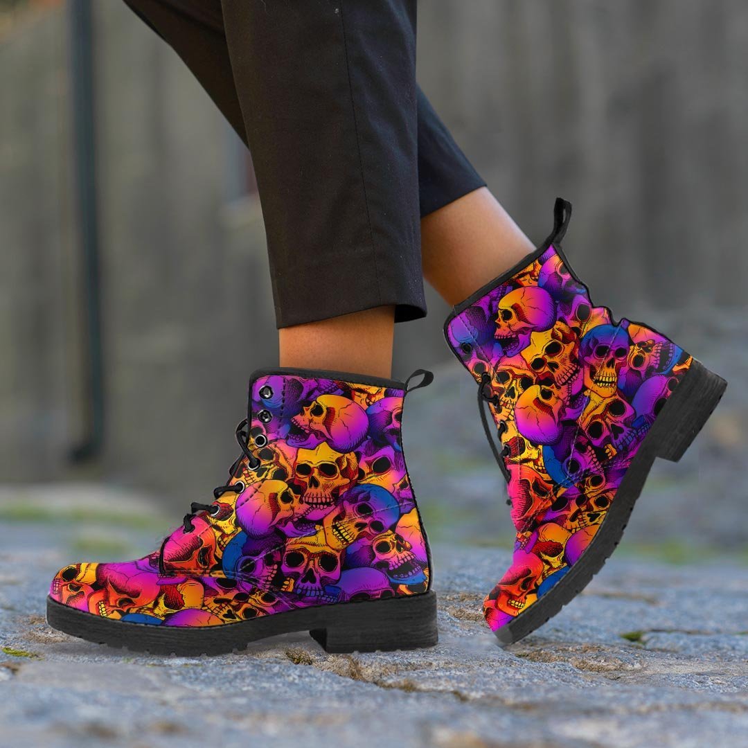 Purple Skull Women's Boots-grizzshop