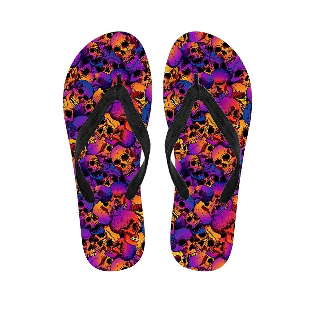 Purple Skull Women's Flip Flops-grizzshop