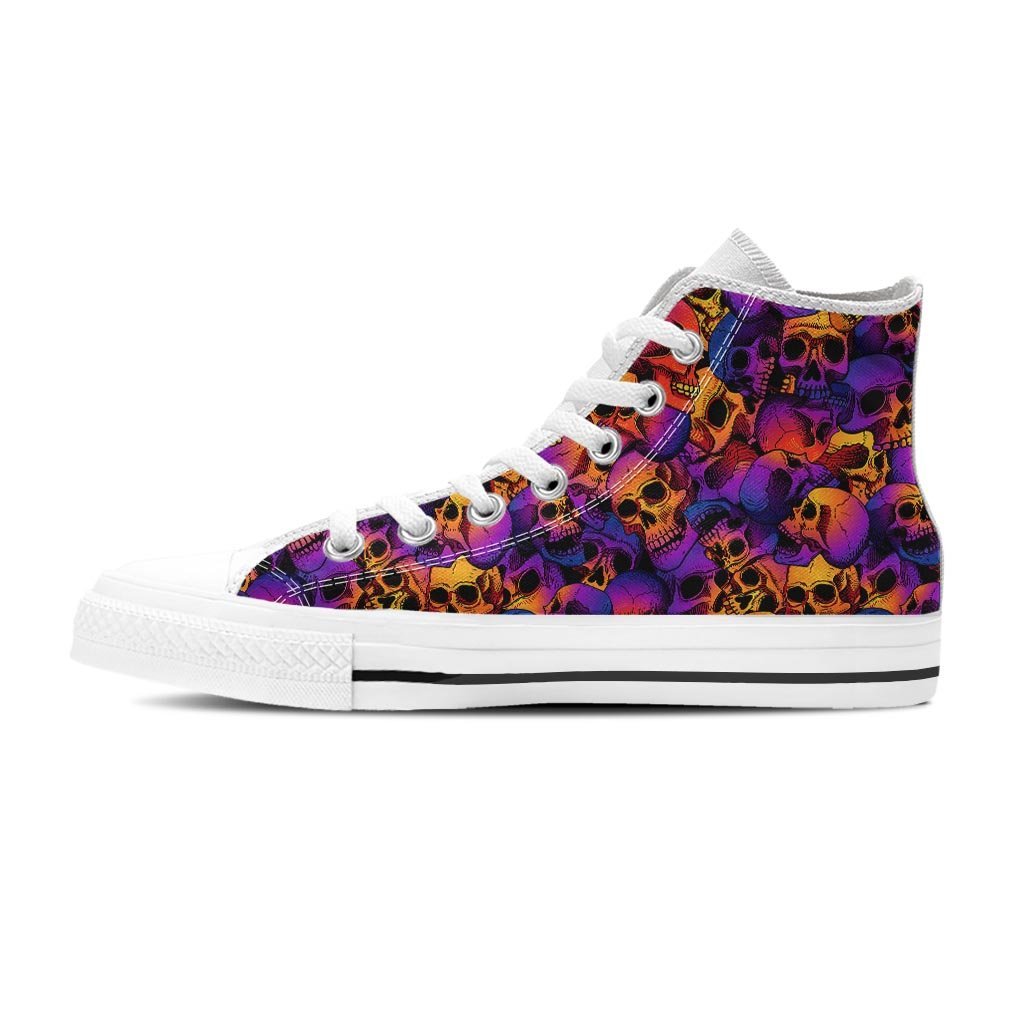 Purple Skull Women's High Top Shoes-grizzshop