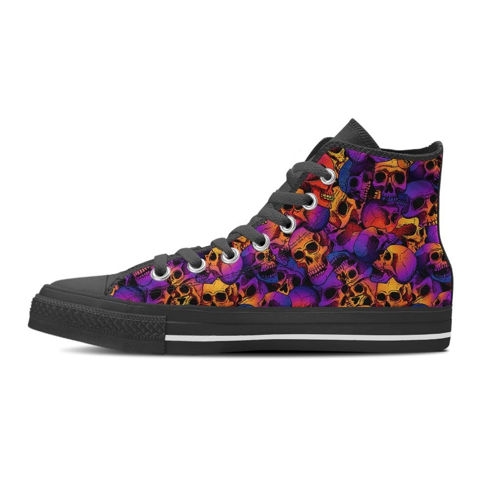 Purple Skull Women's High Top Shoes-grizzshop