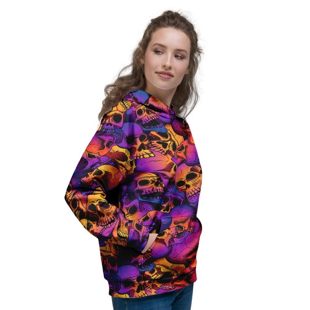 Purple Skull Women's Hoodie-grizzshop