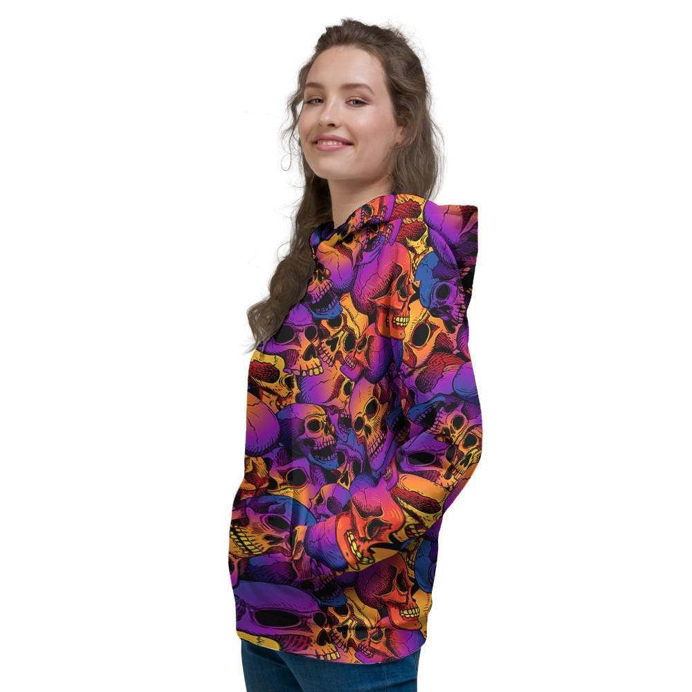 Purple Skull Women's Hoodie-grizzshop