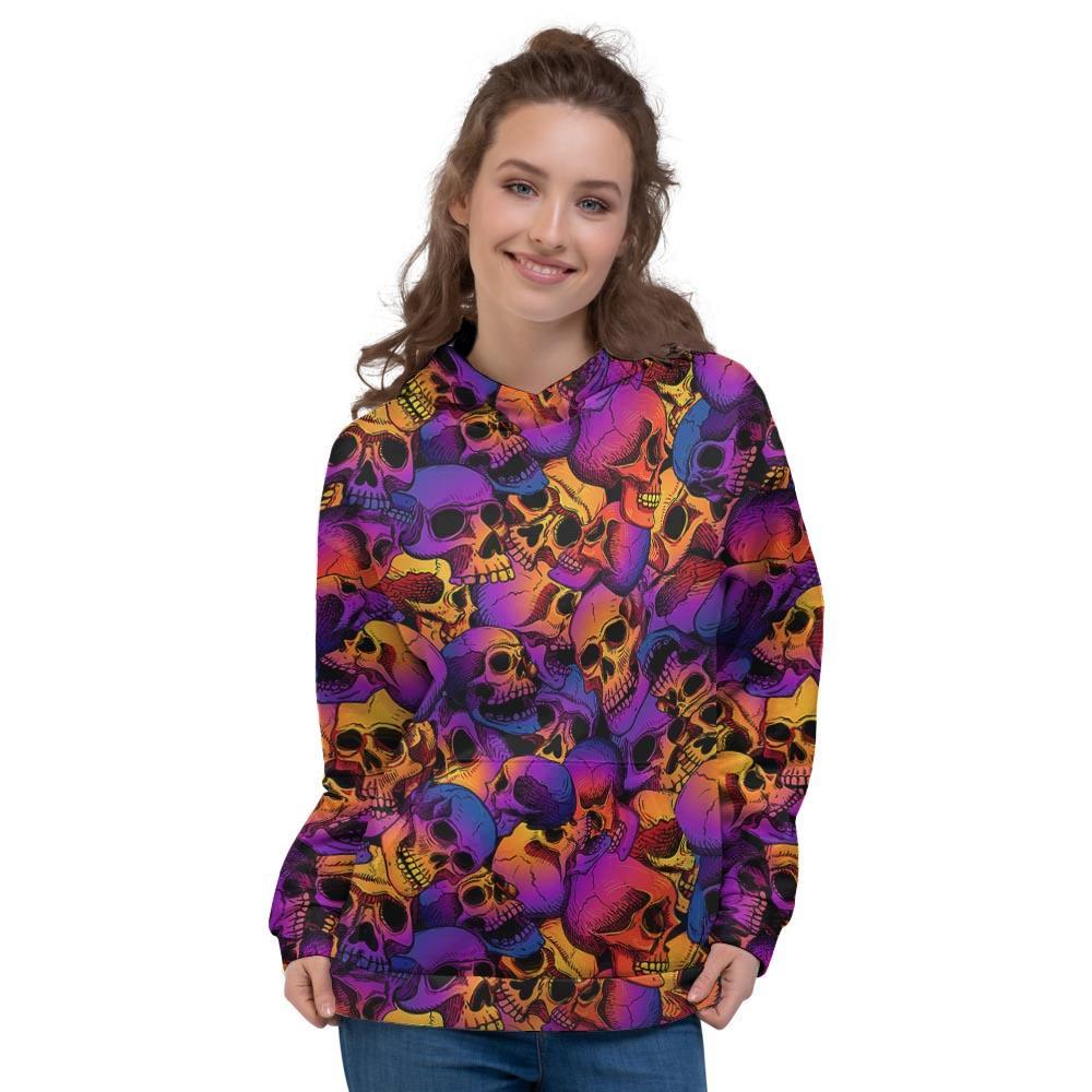 Purple Skull Women's Hoodie-grizzshop