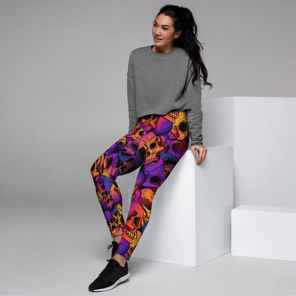 Purple Skull Women's Joggers-grizzshop