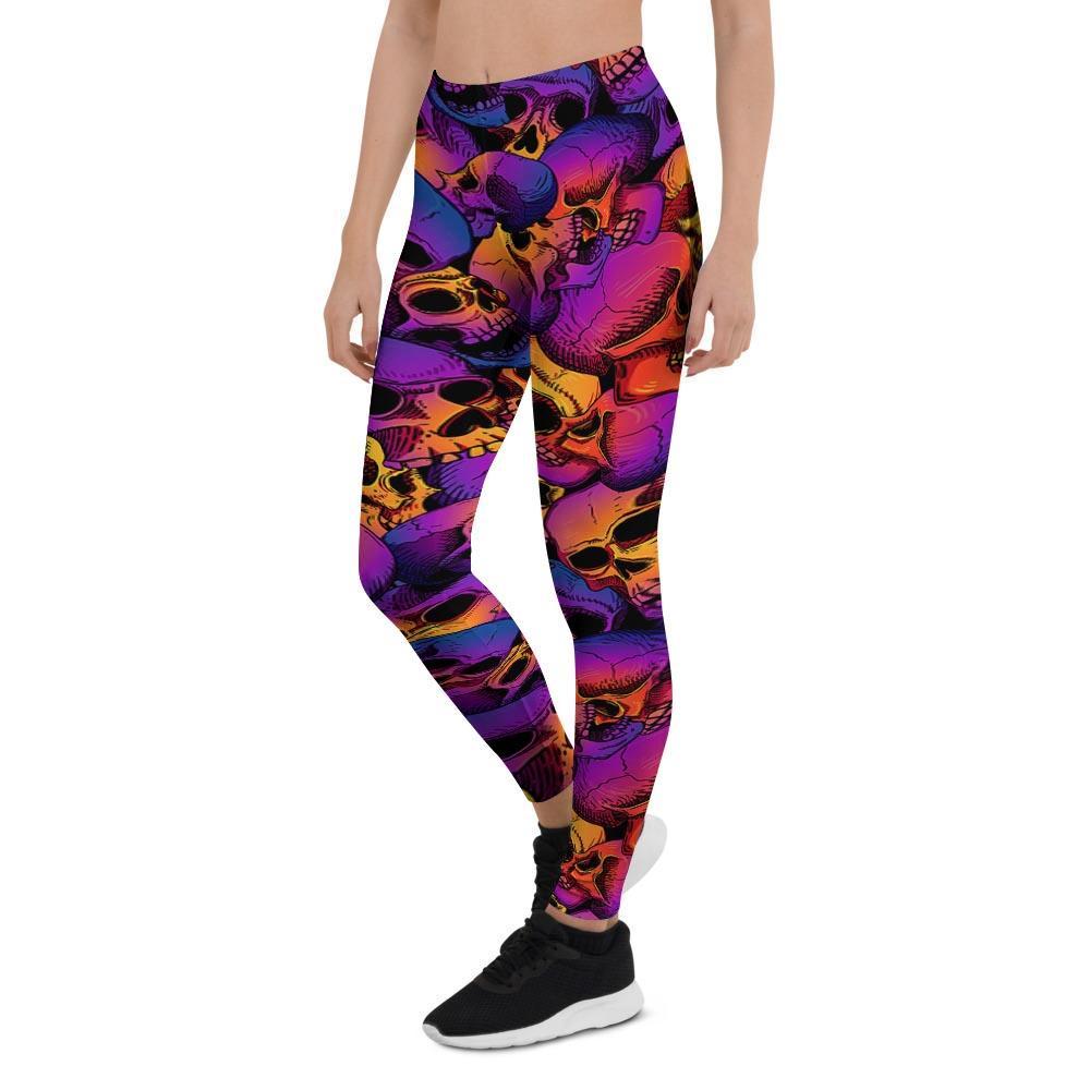 Purple Skull Women's Leggings-grizzshop