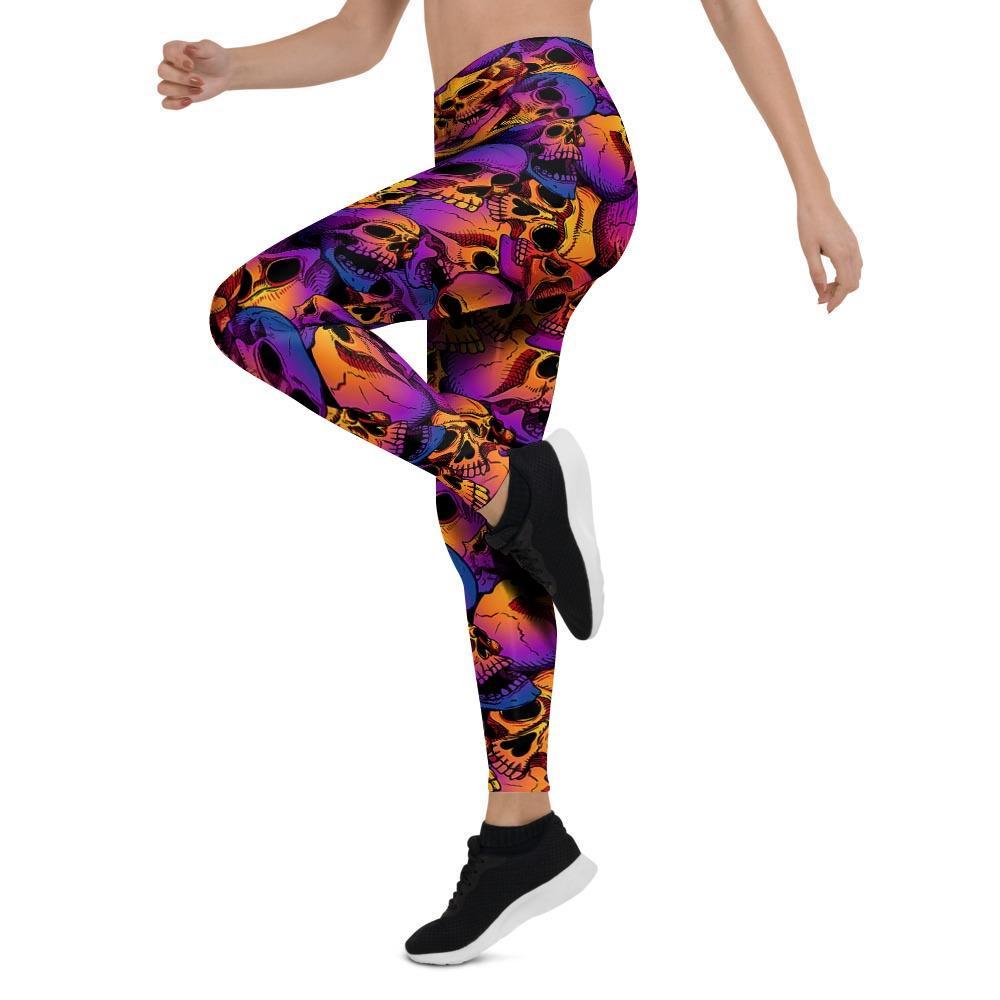 Purple Skull Women's Leggings-grizzshop