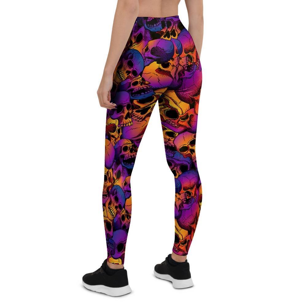 Purple Skull Women's Leggings-grizzshop