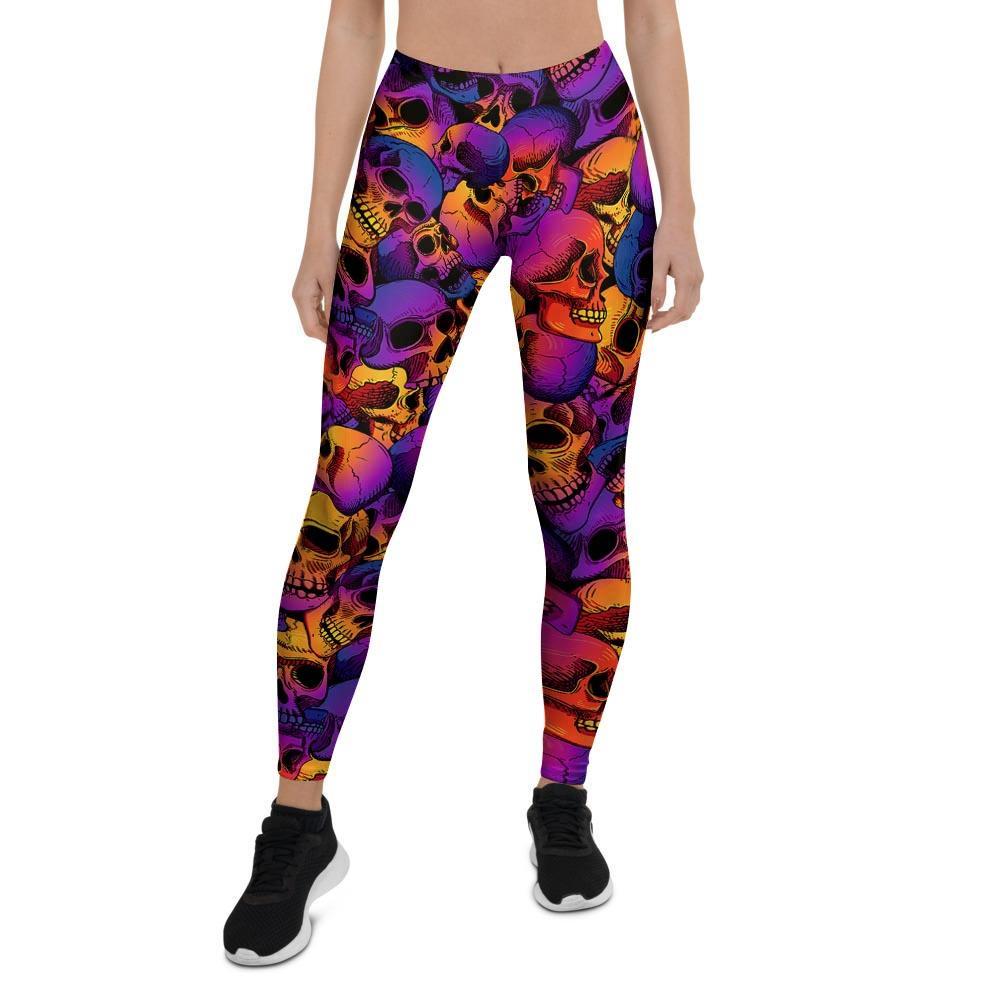 Purple Skull Women's Leggings-grizzshop