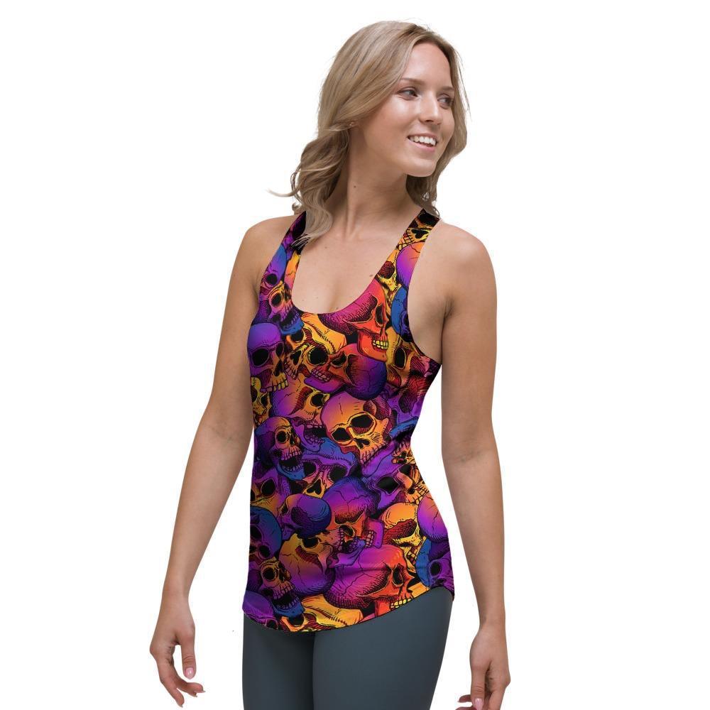 Purple Skull Women's Racerback Tank Top-grizzshop