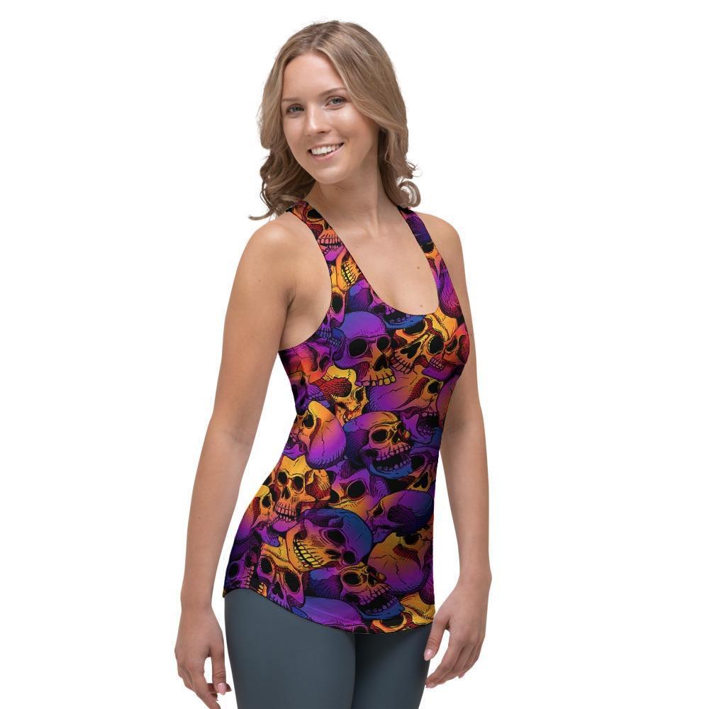 Purple Skull Women's Racerback Tank Top-grizzshop