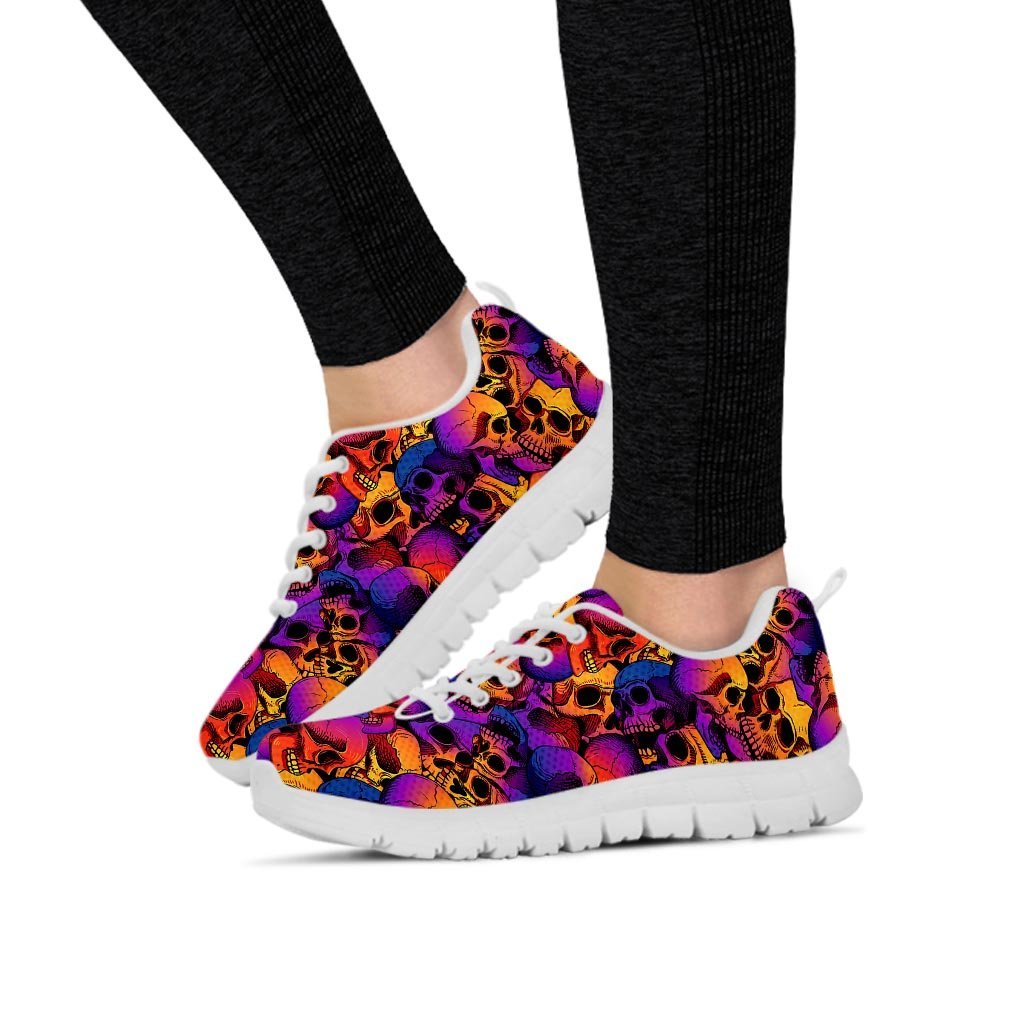 Purple Skull Women's Sneakers-grizzshop