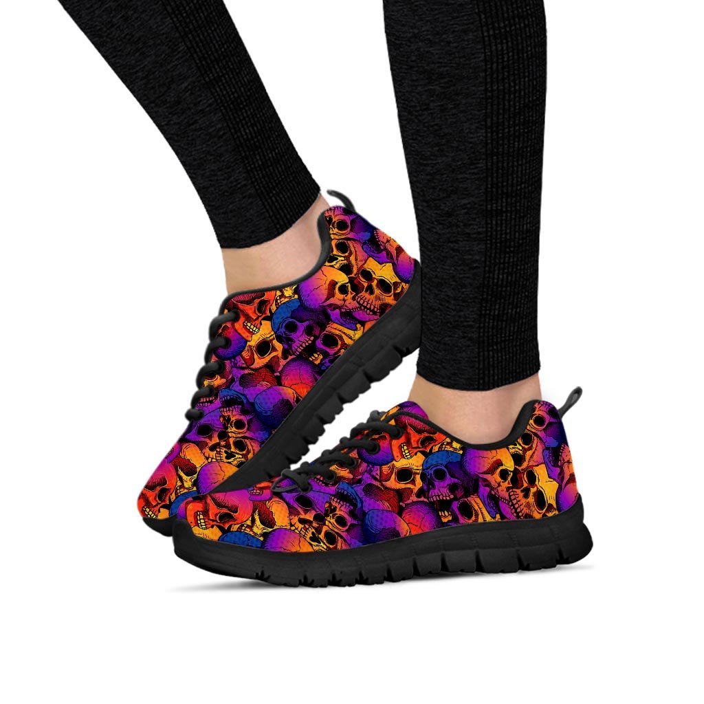 Purple Skull Women's Sneakers-grizzshop