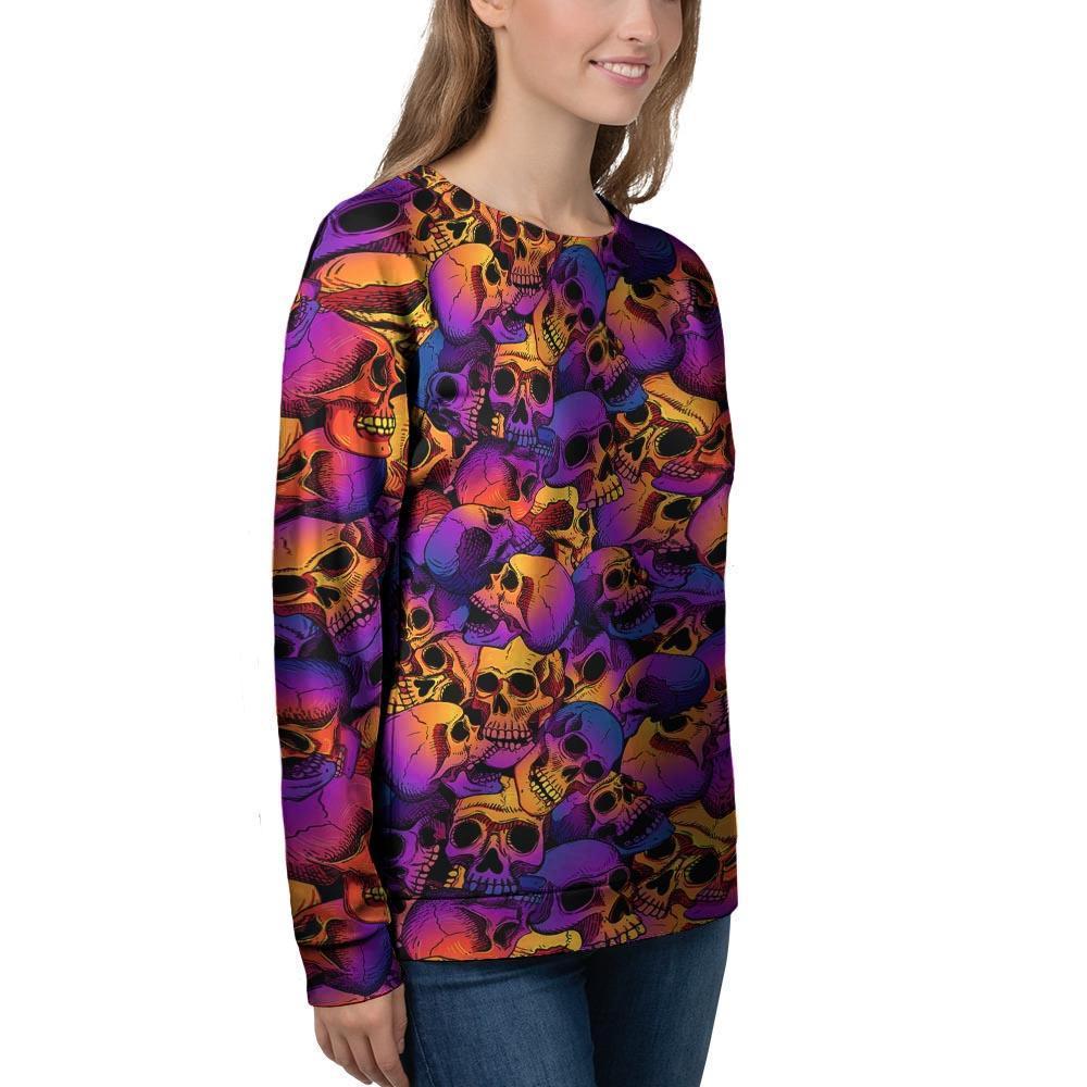 Purple Skull Women's Sweatshirt-grizzshop