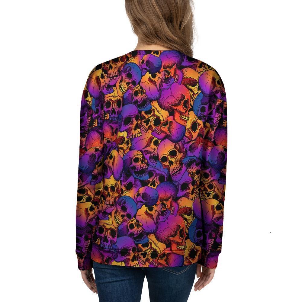 Purple Skull Women's Sweatshirt-grizzshop