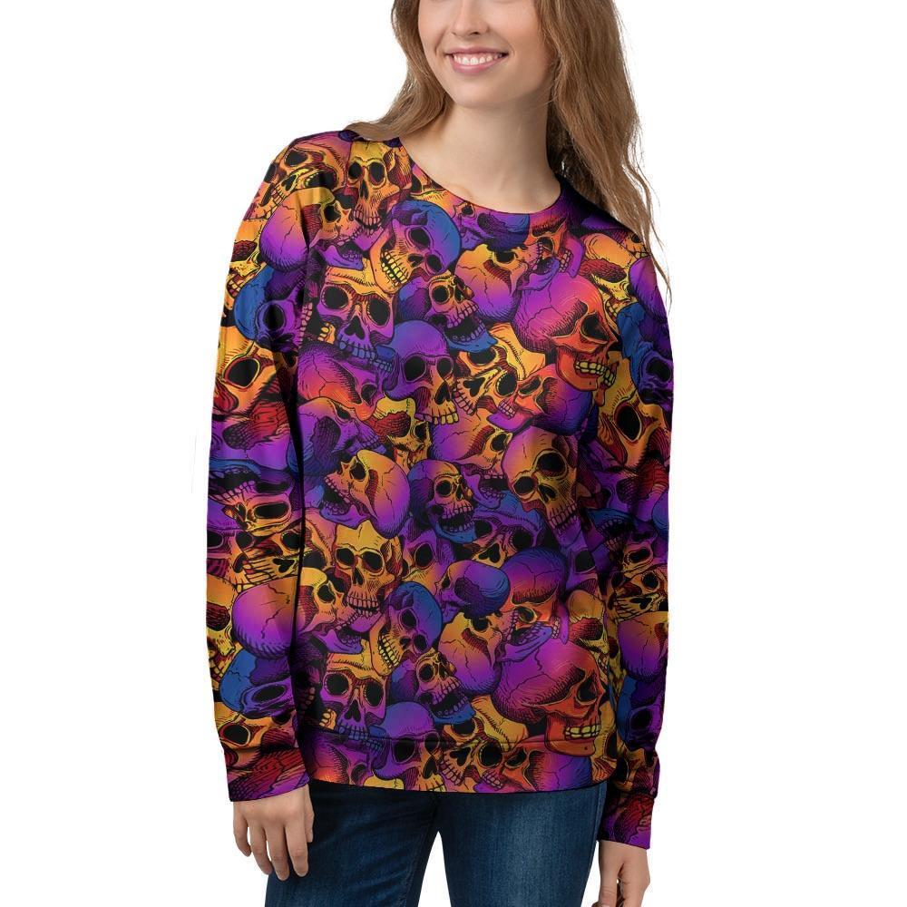 Purple Skull Women's Sweatshirt-grizzshop