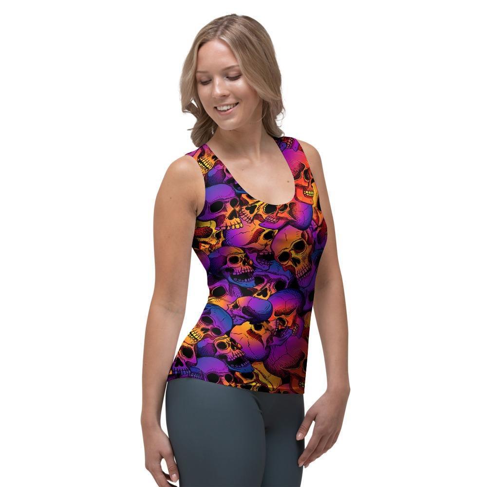Purple Skull Women's Tank Top-grizzshop